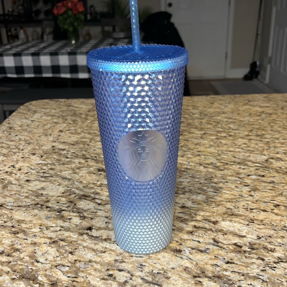 Blue Starbucks cup